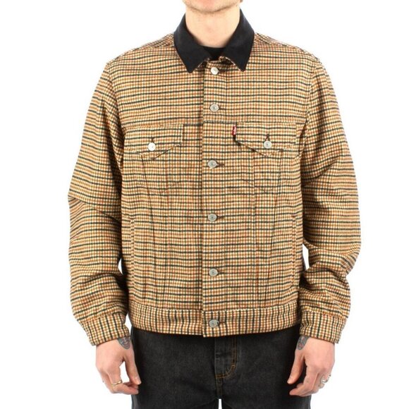 NEW! Vintage Fit Levi's Premium Houndstooth Trucker Jacket Wool Blend SZ S - Picture 7 of 16